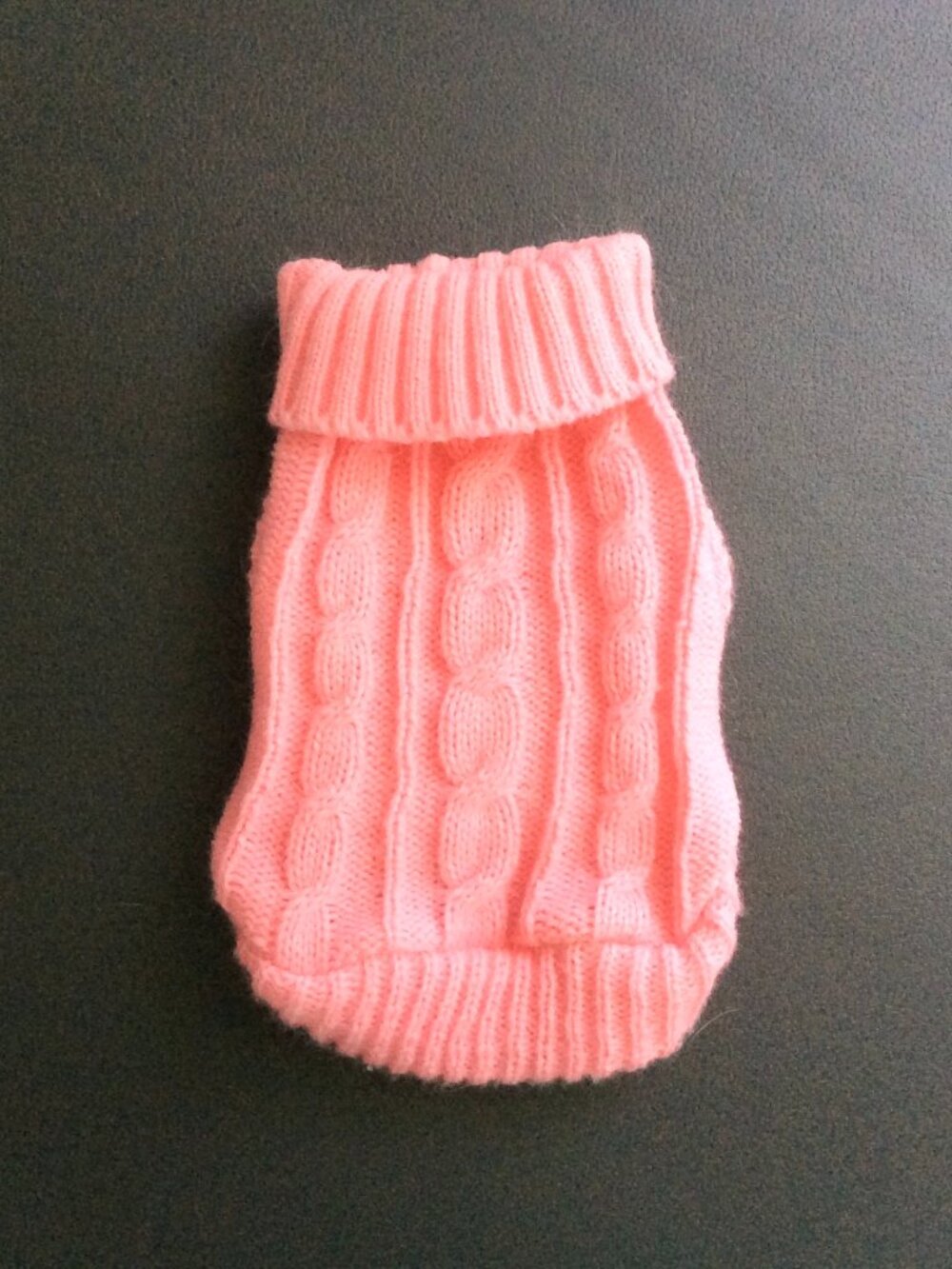Pink Cable Knit Pet Sweater